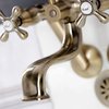 Kingston Brass KS229AB Tub Wall Mount Clawfoot Tub Faucet with Hand Shower, Antique Brass KS229AB
